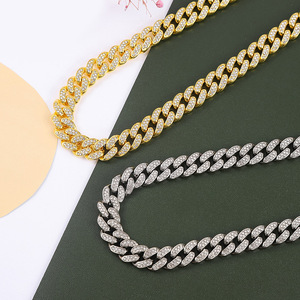 Altın Gümüş Hip Hop Miami Küba Zinciri Kolye Erkek Kadın Yapay Elmas Alaşımlı Takı Toptan Kararmayan 16-30 İnç - Product Image 3