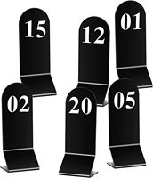 Panneau de table en acrylique noir avec numéros de 1 à 20 - Panneau de réservation de places pour fête