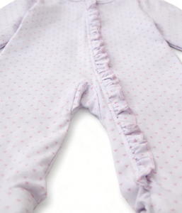 2026 Tutina Neonato con Zip e Orsetto, Cuori Rosa, per Bambine, Collezione Layette - Product Image 3