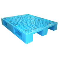 Palette industrielle robuste simple face en plastique vierge, grille Euro 4 voies, 1200x1000x150mm, emboîtable pour grue, en PEHD haute densité