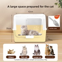 Lettiera per Gatti Chiusa Facile da Pulire con Controllo Odori e Cassetto Estraibile, Lettiera per Gatti Coperta con Cassetto