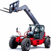 Chariot élévateur télescopique diesel industriel de 3 tonnes et 7 m à bras télescopique avant pour manutention et empilage, mini-telehandler