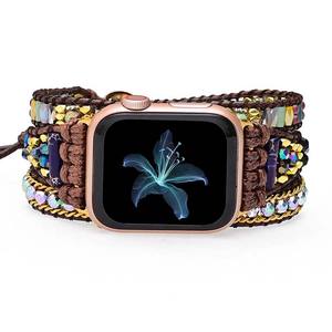 Gran oferta de correa de piedra Natural para reloj inteligente, pulsera de reloj de ágata de 38mm y 42mm para Iwatch Series 7/6/5/4/3/2/1/<span class=keywords><strong>SE</strong></span> - Product Image 5