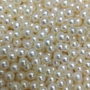 Perles rondes de haute qualité de 3-3,5-4 mm, petites perles d'eau douce, blanches, roses, colorées, demi-percées, forme de pomme de terre naturelle - Product Image 2