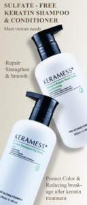 Shampooing et revitalisant après-soin à la kératine biologique, sans sulfate, réparation après traitement, sans danger pour la couleur, contrôle des frisottis, hydratant - Product Image 2