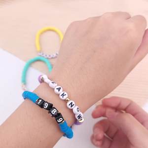 Bracelet en corde élastique avec lettres anglaises en céramique souple, tendance transfrontalière, nouveau, pour supporter Taylor, bracelet d'amitié - Product Image 2