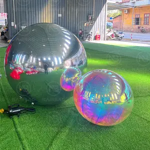 Big Mirror Ball Inflatable Colorful Party Decorative Advertising Inflatable Mirror Spheres For Sale