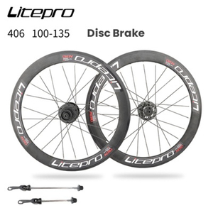 LP Litepro Vélo pliant 20 pouces 406 451 cadre haut Jeu de roues 100/135 Frein à disque V Frein en alliage d'aluminium 4 roulements <span class=keywords><strong>Double</strong></span> paroi - Product Image 2