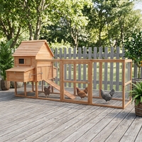 Poulailler carré moderne en bois pour l'extérieur avec porte coulissante, enclos sécurisé, grande poulailler ventilée pour jardin