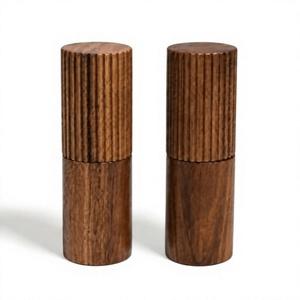 Molinos de Sal y Pimienta Ecológicos de Madera de Acacia, con Perilla Giratoria, Recargables, Manuales, de Empuje y Tracción - Product Image 2