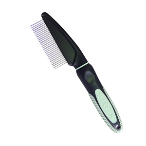 <b>Pet</b> Grooming Comb Stainless Steel Simple for Cats with Ergonomic Purple Handle - Product Image 3