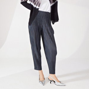 Pantalon plissé décontracté style coréen pour femme, taille élastique, longueur cheville, été, 100% polyester, vente en gros, Bazar - Product Image 2