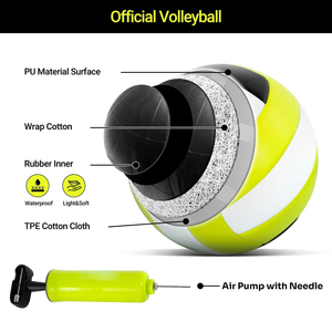 Juego de red de voleibol portátil para exteriores con <span class=keywords><strong>postes</strong></span> de acero de altura ajustable para césped de <span class=keywords><strong>playa</strong></span> y patio trasero - Product Image 6