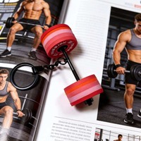 Mochila Ecológica de PVC y Goma con Llavero de Mancuerna Mini y Barra Combinada para Ejercicio y Levantamiento de Pesas, de Fabricante de Artículos Deportivos y de Fitness