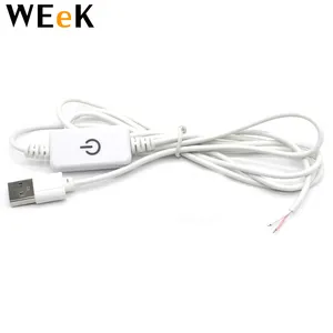 LED Dimmer Switch Cord USB Switch and Dimmer Stepless LED Strip Light Touch Dimmer 5V 2A Brightness Control for DIY