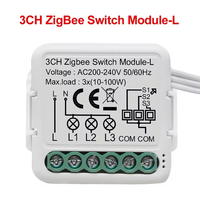Module d'interrupteur intelligent Zigbee Mini 240V AC, pas de fil neutre requis, contrôle bidirectionnel, compatible 1/2/3/4 gangs, Alexa et Google Home