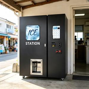 Máquina Expendedora de Hielo con Certificación CE, Dispensador Automático de Hielo de Autoservicio, Compatible con Voltaje Global, Exportación a Europa y Sudeste Asiático - Product Image 1