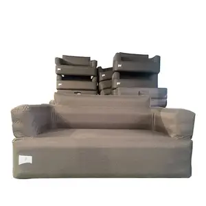Fábrica al por mayor sofá inflable para acampar al aire libre con bomba incorporada muebles inflables de PVC sofá inflable para 3 personas