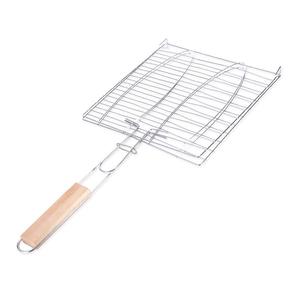 Outils de barbecue en acier inoxydable avec pinces à manche en bois pour poisson et viande - Multifonctionnels et portables - Approvisionnement direct usine - Product Image 1