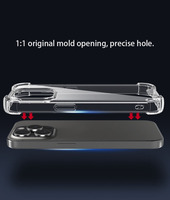 Coque de téléphone transparente antichoc en TPU souple et PC rigide de 1,5 mm pour iPhone 16 15 14 13 12 11 Pro Max, protection des coins