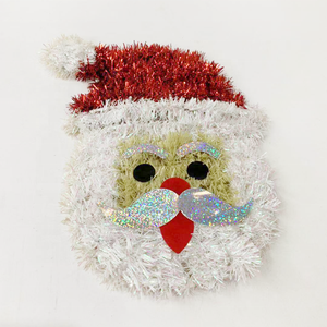 Decoración Navideña de Espumillón Brillante al por Mayor, Adorno de Espumillón con Marco de Papá Noel - Product Image 1