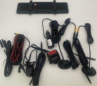 Kamera Dasbor 4 Kanal 4K Mirror Dash Cam 360 Derajat Pandangan Belakang 4 Lensa Perekam Dashboard Layar Sentuh IP 12" WIFI G-Sensor GPS 4 Kamera Terpisah