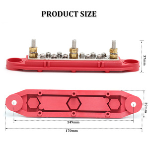 Carte de câblage de goujon à vis M6 1/4 "en acier inoxydable <span class=keywords><strong>électrique</strong></span> 316 Busbar 150A Automotive Boat Distribution Terminal Block Noir - Product Image 4