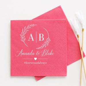 Serviettes de table personnalisées avec votre propre logo imprimé sur mesure pour mariage - Product Image 4