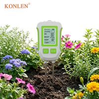 KONLEN Testeur de sol numérique 5-en-1 : pH-mètre, analyseur d'humidité (0-90% HR), température (-10°C-90°C), luminomètre pour jardin