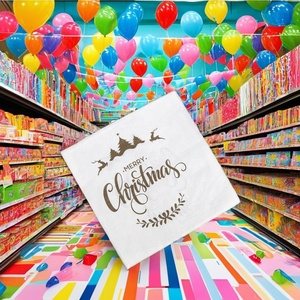Serviettes en papier carrées 3 plis pour Noël, jetables, décoratives, fournitures <span class=keywords><strong>de</strong></span> fête pour mariages et événements - Product Image 4