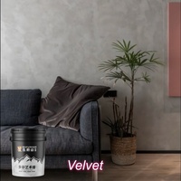 Cat Warna Velvet Berbasis Air Wufushan untuk Dinding Latar Belakang Sutra Berkilau 10KG Set