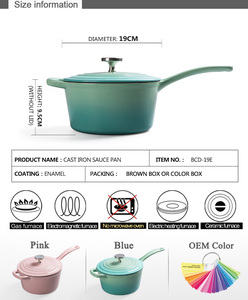 Sartén esmaltada de sopa de leche de hierro fundido de diseño moderno con asa para Cocinar en casa - Product Image 5