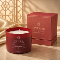 Bougie parfumée à la cire de soja à trois mèches personnalisée pour Diwali, coffret cadeau, décoration pour la maison, le bar, les fêtes, cadeau haut de gamme, vente en gros ODM/OEM