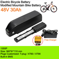 Batterie de vélo électrique 48V 30Ah, pack de batteries lithium-ion pour vélos électriques TSX Power 2000 cycles -10-40C