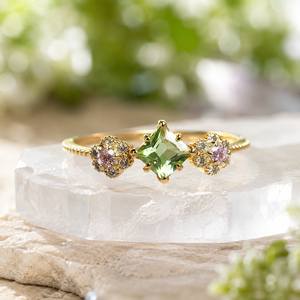 Anello floreale francese per donna, gioiello da dito dolce ed elegante alla moda - Product Image 4