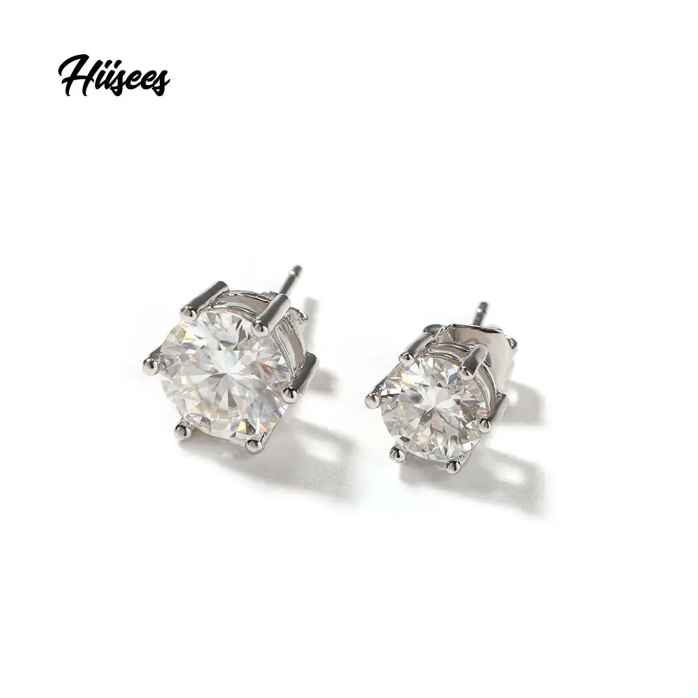 Dainty – boucles d'oreilles en argent Sterling S925, clous en diamant Moissanite plaqué or, bijoux pour femmes et hommes, vente en gros