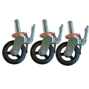 China Manufacturer Heavy Duty Swivel Stem Caster Wheel With Dual Brake For Scaffolding And Industrial Workbench Support - Product Image 6