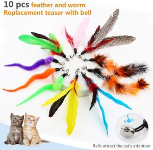 Giocattoli Ecologici Divertenti con Piume per Animali Domestici, Bacchetta Teaser per Gatti, Giocattolo Interattivo per Gatti - Product Image 2