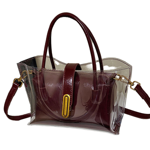 2025 PVC Transparent Top-Handle Women's Summer Fashion Crossbody Bag Sac de gelée à sangle unique avec design texturé pour un usage quotidien - Product Image 1