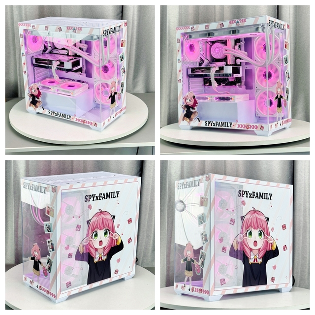 Top Sale Portable SPY FAMILY Anya Newest Design Vertical Computer Cases Gaming for Home Use Desktop case for Pc Anime Atx