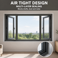 Modernes Schalldichtes Aluminium-Drehfenster mit Thermischer Trennung, Doppelverglasung, Low-E-Glas, Lärmreduzierung und Mehrpunkt-Verriegelungssystem