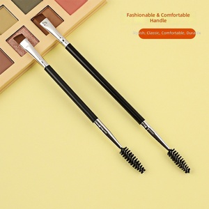 Double Ended Spiral Eyebrow Brush Soft Bristles Plastic Handle Angled Flat Head Eyebrow Grooming Eye Makeup Tool - Product Image 4