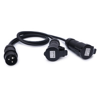 Wasserdichter Industriestecker, Ein-zu-Zwei-Splitter, IP44 Wasserdichtigkeitsklasse, Reine Kupferleiter, PVC-Isolierung für Bühnenbeleuchtung
