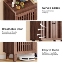 Meuble à chaussures moderne en noyer avec étagères réglables et portes à lattes respirantes – Rangement d'entrée en bois pour appartement et hôtel (vente en gros)