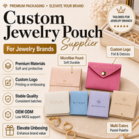 Pochette en velours pour bijoux, sac à cordon personnalisé imprimé pour montres, bagues, colliers, boucles d'oreilles, bracelets, emballage cadeau, OEM ODM