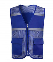 Gilet Réfléchissant en Maille à Vente Chaude pour Travailleurs, Gilet de Construction Nocturne à Bandes Réfléchissantes, Gilet Multi-Poches pour Volontaires en Extérieur