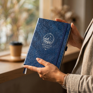 Cuaderno <span class=keywords><strong>de</strong></span> Lectura Personalizado LABON Azul Oscuro con Borde Plateado, Tapa Dura, Papelería, Regalo - Product Image 6