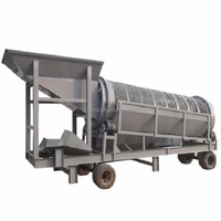 Tambour rotatif de terre végétale de machine de criblage de sable d'écran de trommel mobile résistant avec le roulement de moteur optimisé pour l'application de minerai