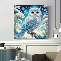 Kits de Peinture Diamant 5D Personnalisés de Haute Qualité – Portrait d'Hibou DIY avec Strass en Cristal sur Toile pour Adultes – Décoration Murale pour la Maison