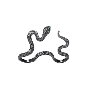 SC Anéis grossos ajustáveis hiphop de venda quente Anéis de cobra elegantes Anéis de homens banhados a arma pretos
